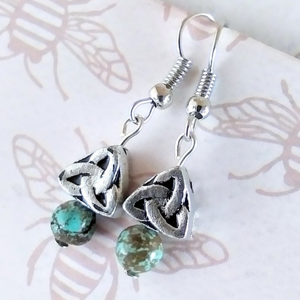 Celtic Knots with Turquoise Earrings